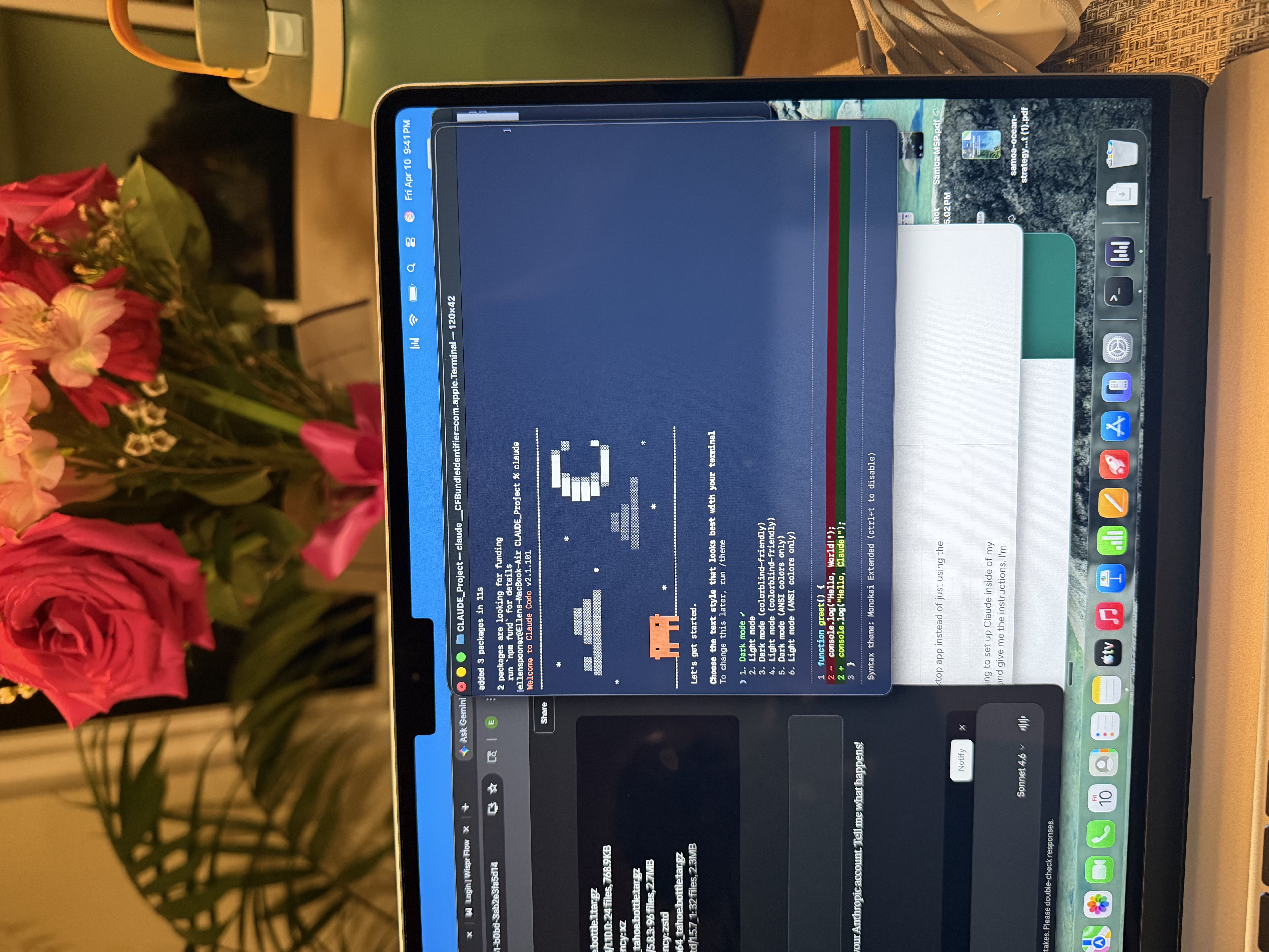 Ellen using Claude Code in a live coaching session