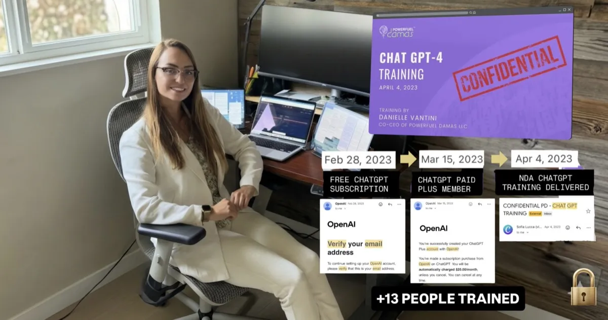 Danielle Vantini ChatGPT-4 training receipts 2023